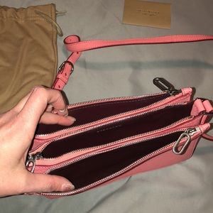 Burberry Coral Pink Triple Zip Crossbody